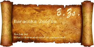 Baracska Zsófia névjegykártya